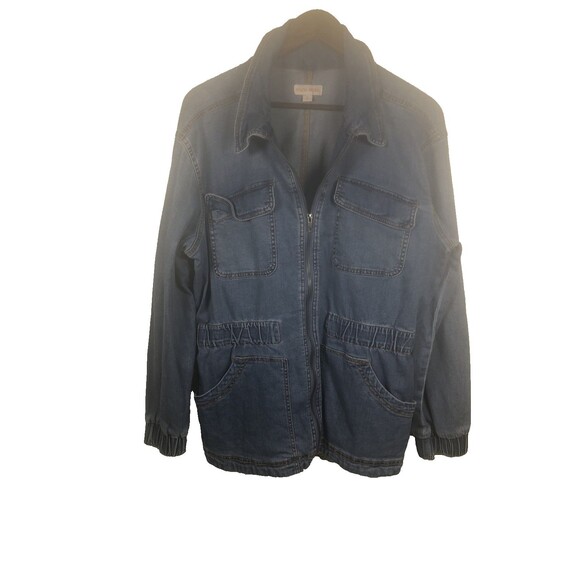 Knox Rose Size Large Women's Utility Jacket Denim Blue Gropcore - Picture 1 of 6